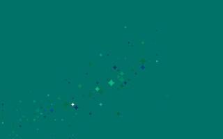 plantilla de vector azul claro, verde con estrellas del cielo.