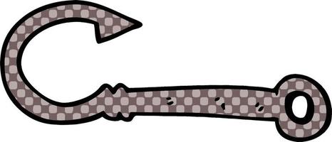 cartoon doodle fish hook vector