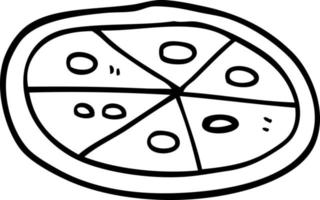 line drawing cartoon pizza vector