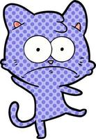 cartoon nervous cat vector