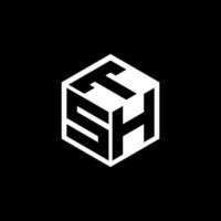 SHT letter logo design with black background in illustrator. Vector logo, calligraphy designs for logo, Poster, Invitation, etc.