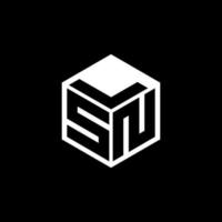 SNL letter logo design with black background in illustrator. Vector logo, calligraphy designs for logo, Poster, Invitation, etc.