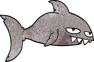 caricatura, garabato, mortal, tiburón vector