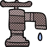 cartoon dripping faucet vector