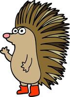 cartoon doodle spiky hedgehog vector