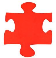 one red paper piece of jigsaw puzzle photo