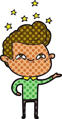 cartoon excited man