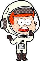 cartoon surprised astronaut vector