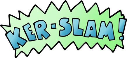 cartoon doodle words ker slam vector