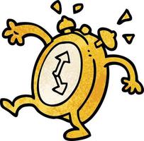 cartoon doodle ringing alarm clock vector