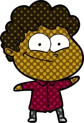 cartoon happy man