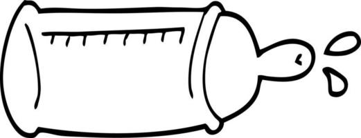 line drawing cartoon baby bottle vector