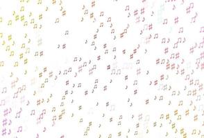 Light Pink, Yellow vector backdrop with music notes.