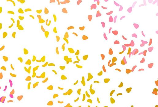 textura de vector de color rosa claro, amarillo con formas aleatorias.