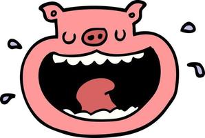 cartoon obnoxious pig vector