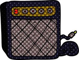 sistema de altavoces retro de doodle de dibujos animados vector