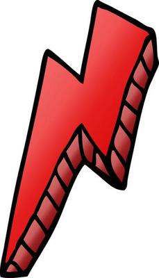 cartoon doodle thunder bolt