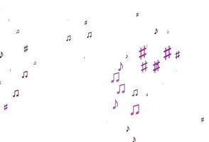 Light Purple vector texture with musical notes.