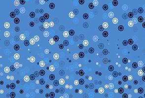 Light BLUE vector pattern with christmas snowflakes.