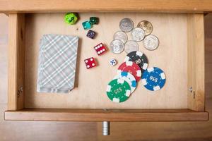 deck of playing cards in open drawer photo