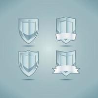 Gradient Iron Shield Logo Set vector