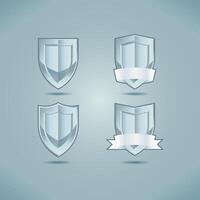 Gradient Iron Shield Logo Set vector