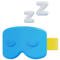 máscara de dormir 3d render icono ilustración png