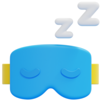 illustration de l'icône de rendu 3d du masque de sommeil png