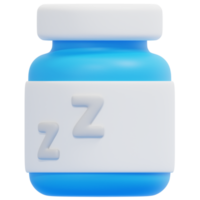 sleeping pills 3d render icon illustration png