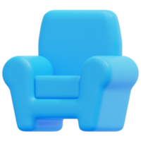 chair 3d render icon illustration png