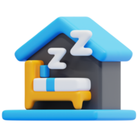 bedroom 3d render icon illustration png