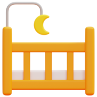 crib 3d render icon illustration png