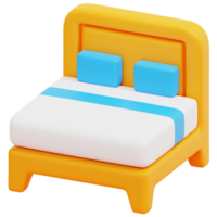 ilustração de ícone de renderização 3d de cama de casal png