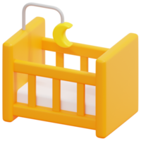 crib 3d render icon illustration png