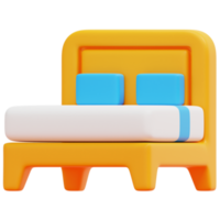 double bed 3d render icon illustration png