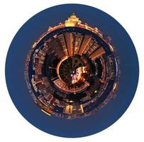spherical panoramic view of Moscow in night photo