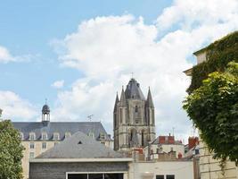 Saint-Aubin Tower over urban houses, Angers photo