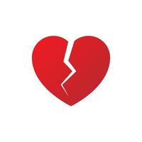 Broken Heart Icon On White Background vector