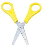 school scissors for paper with yellow handles photo