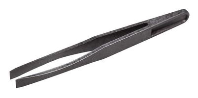 black plastic tweezers with flat straight tip photo