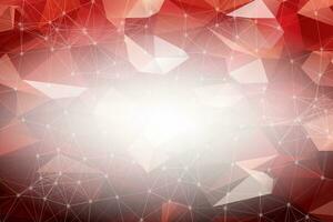 Abstract Red Polygonal Space Background with Connecting Dots and Lines.  Connection structure and science background. Futuristic HUD design. vector