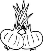 line drawing cartoon onion vector