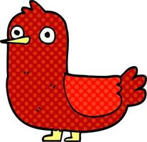 cartoon doodle red bird vector