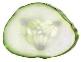 slice of fresh cucumber isolated on white photo