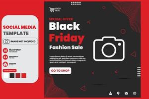 Black Friday Sale Social Media Template vector