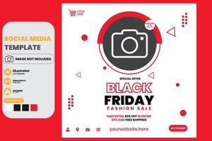 Black Friday Sale Social Media Template vector