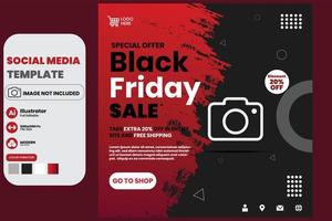 Black Friday Sale Social Media Template vector