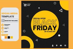 Black Friday Sale Social Media Template vector