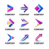 Gradient Arrow Logo Set vector