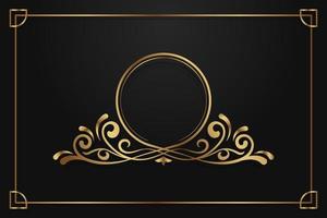 vintage border logo, gold ornament vector